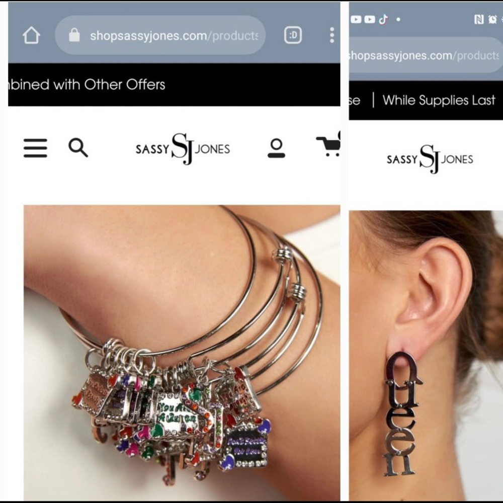 Brand new Sassy Jones bangle set and earrings